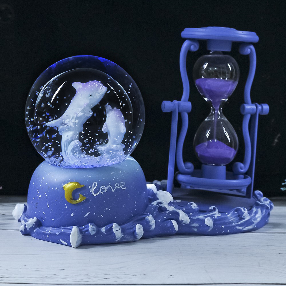 Dolphin Hourglass Timer Crysta - огляд і ціна Snow Globe Musical