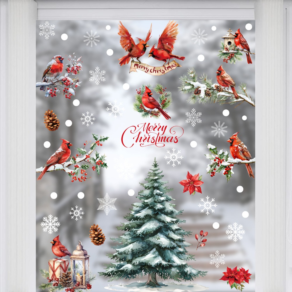 9pcs Christmas Window Decals C - огляд і ціна Snowflake Window Decal