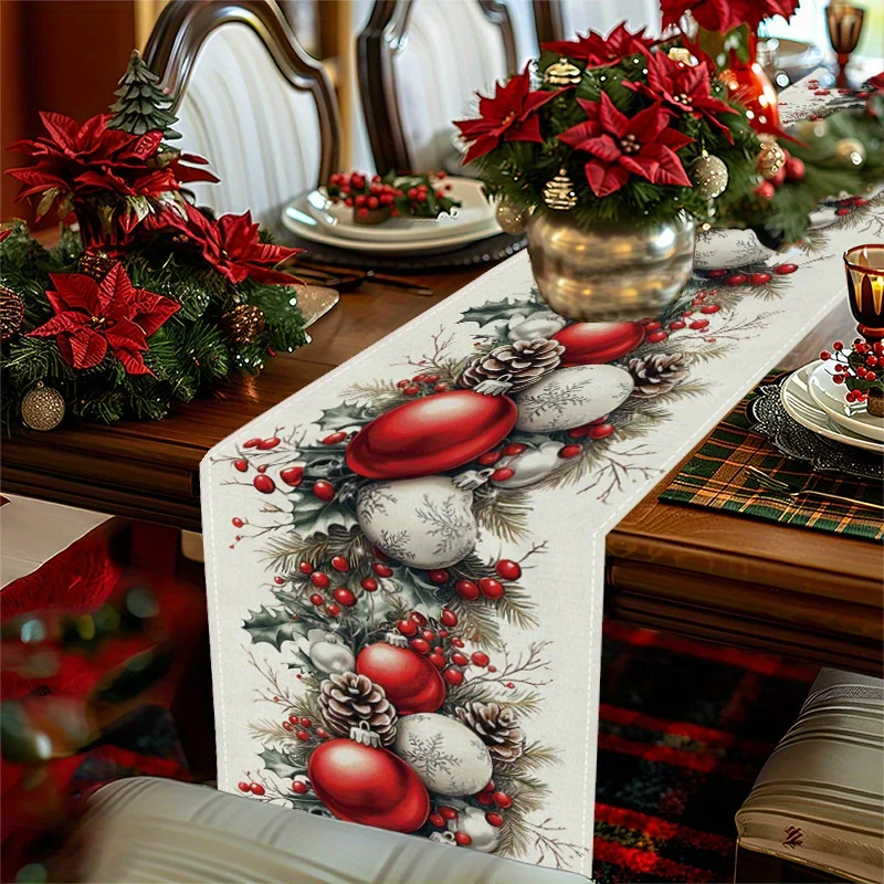 Christmas Balls Pine Cone Red  - огляд і ціна Christmas Table Runner
