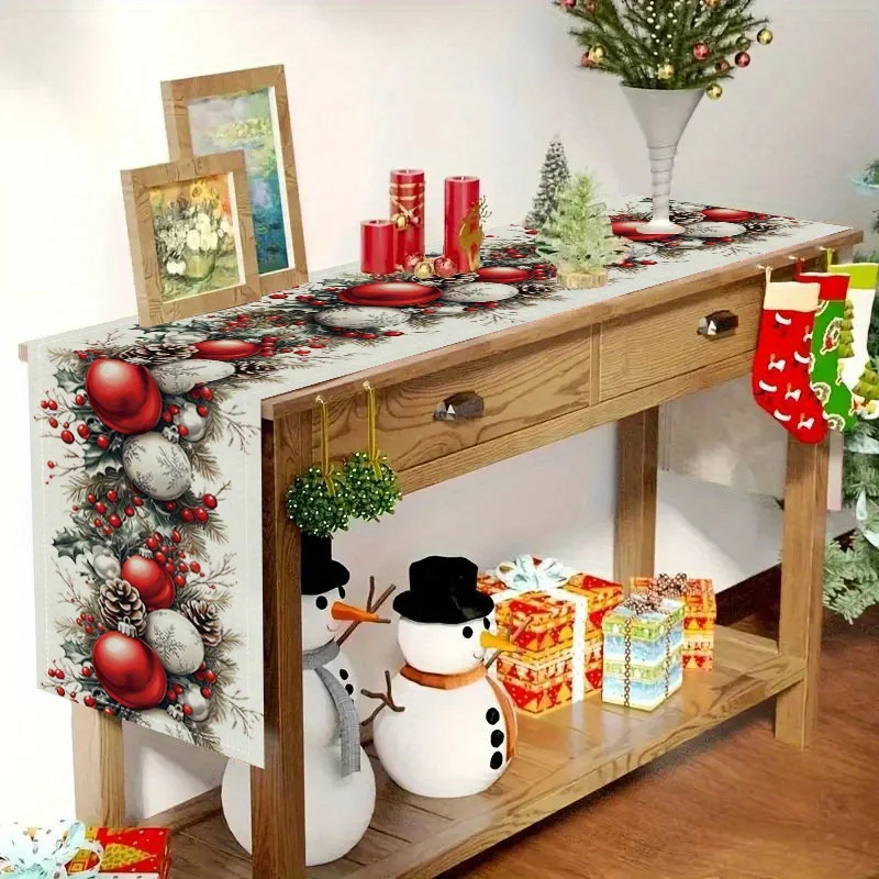 Christmas Balls Pine Cone Red  - огляд і ціна Christmas Table Runner
