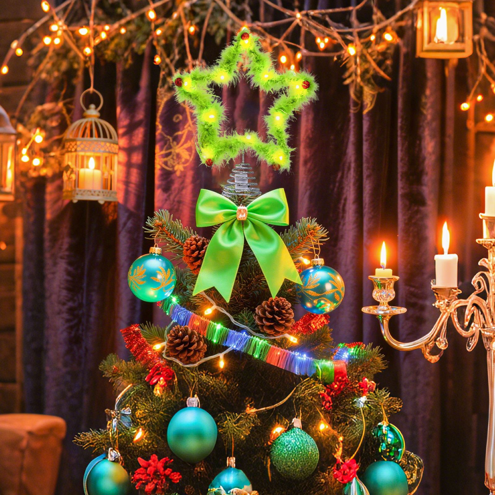 Christmas Fuzzy Grinch Star Tr - огляд і ціна Star Tree Topper
