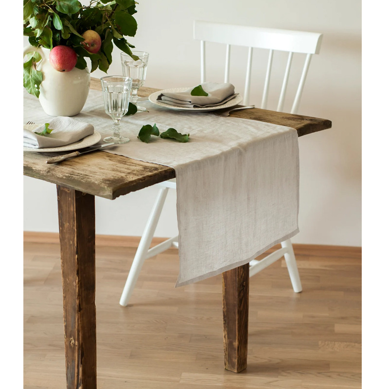 100% Linen Stone Washed Table  - огляд і ціна Christmas Table Runner