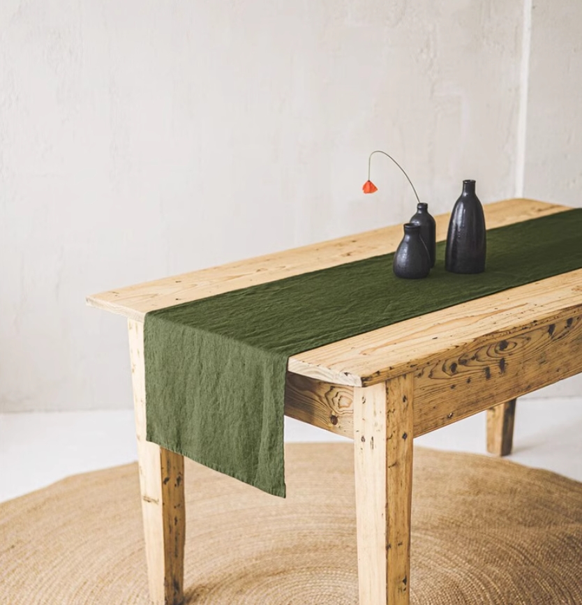 100% Linen Stone Washed Table  - огляд і ціна Christmas Table Runner