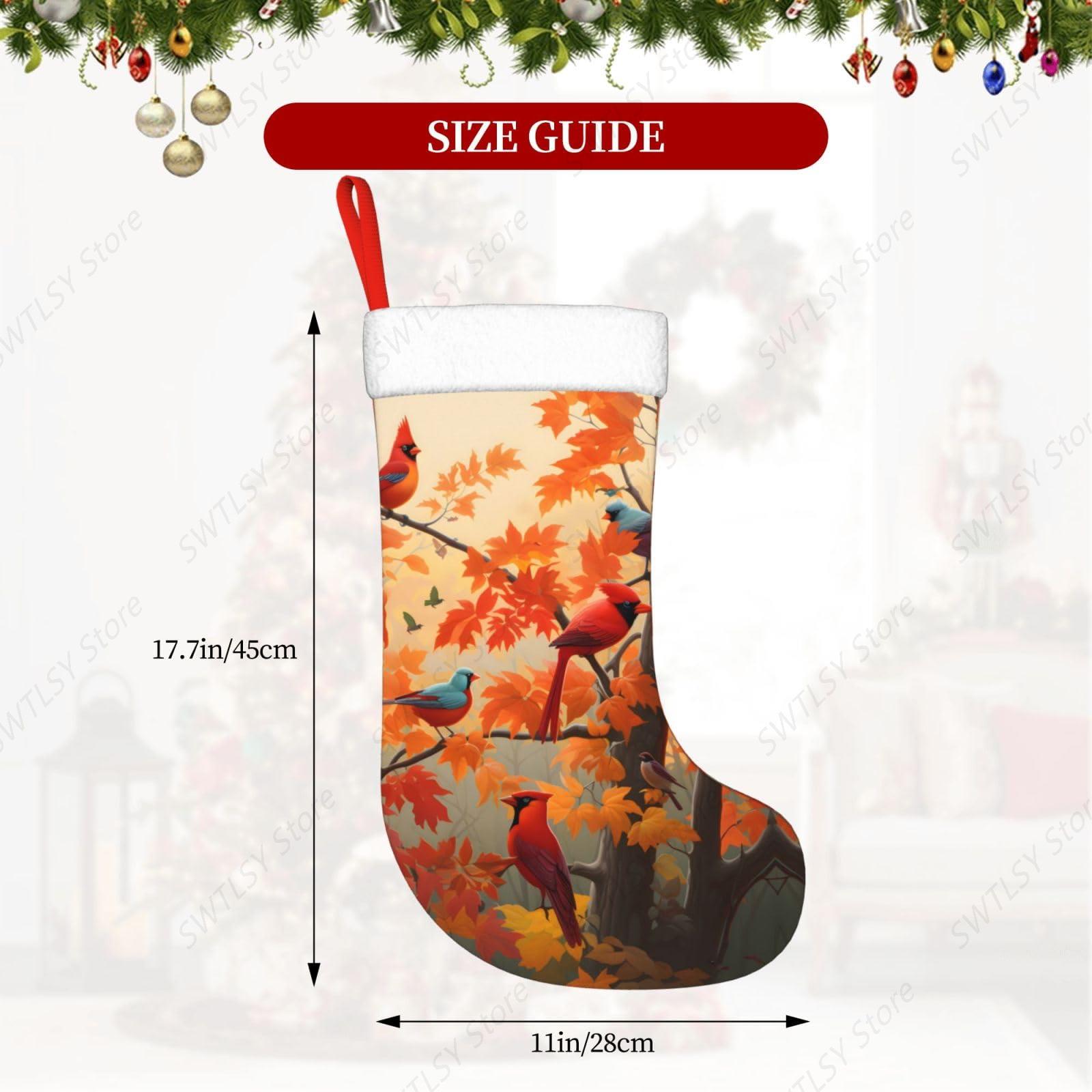 Fall Cardinal Birds and Maple- - огляд і ціна Christmas Stocking Hanging