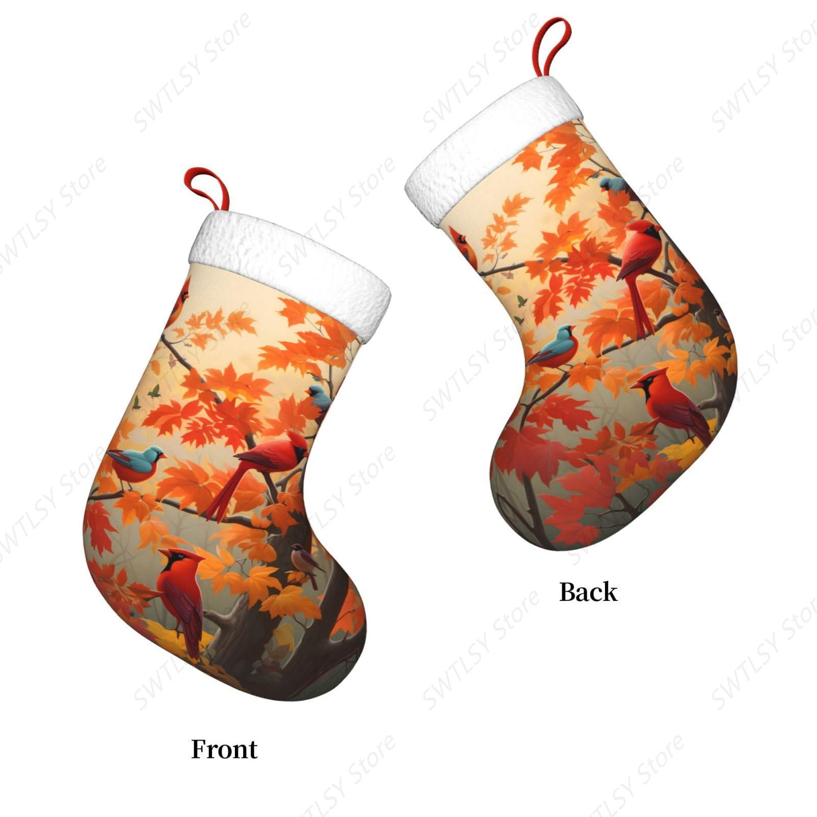Fall Cardinal Birds and Maple- - огляд і ціна Christmas Stocking Hanging