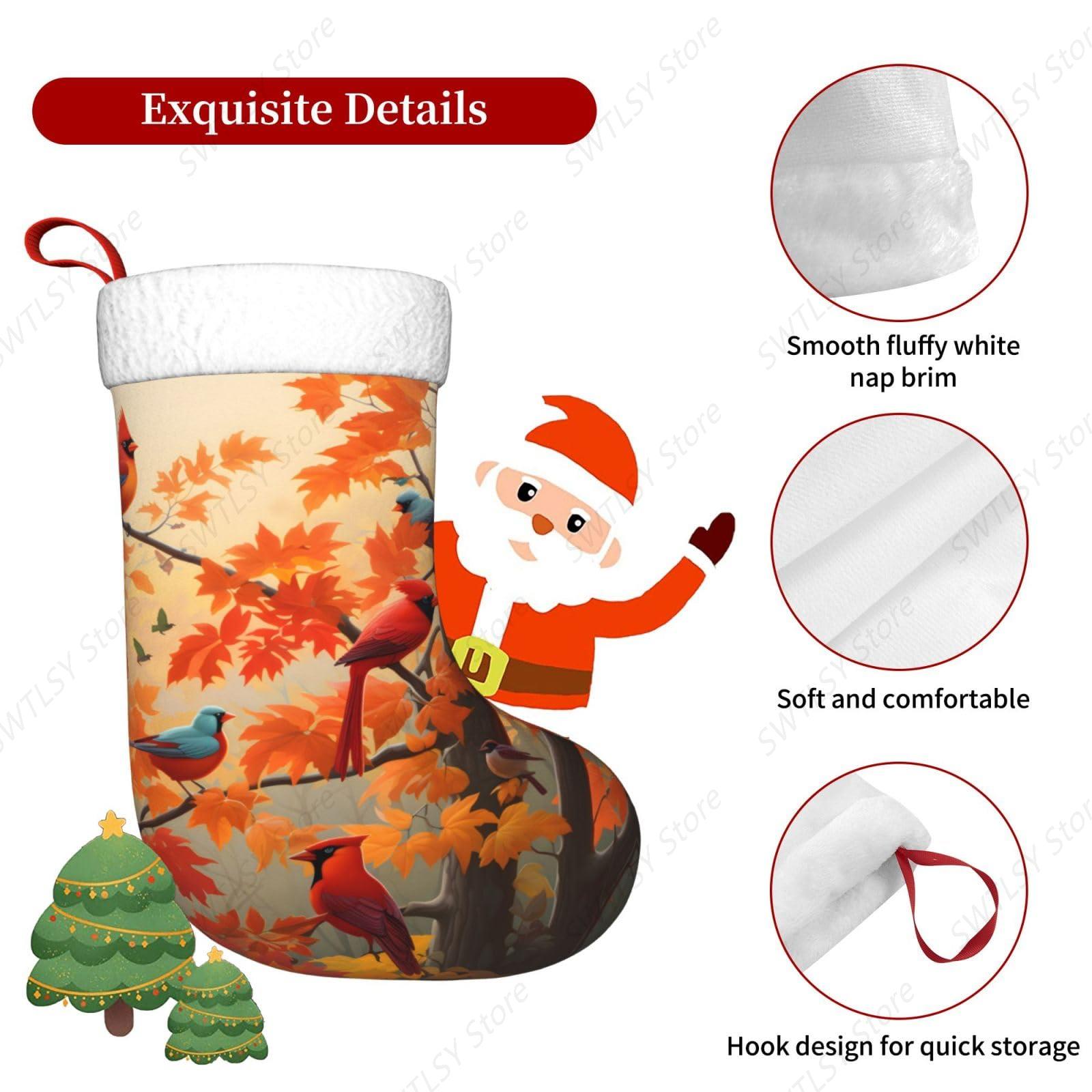 Fall Cardinal Birds and Maple- - огляд і ціна Christmas Stocking Hanging