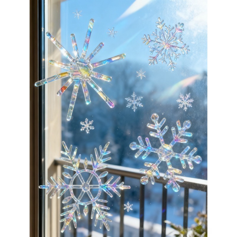 Xmas Snowflake Pattern Rainbow - огляд і ціна Snowflake Window Decal